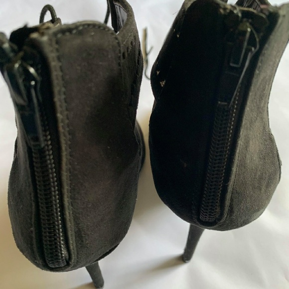 Suede peep toe ankle heels - Picture 3 of 4